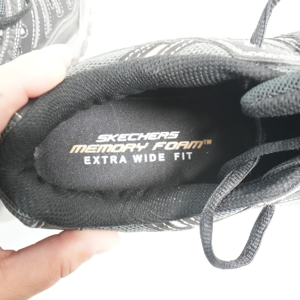 Skechers After Burn Sneakers Mens 10.5 Black Extra Wide Fit Memory Foam 50125EWW - Picture 8 of 9